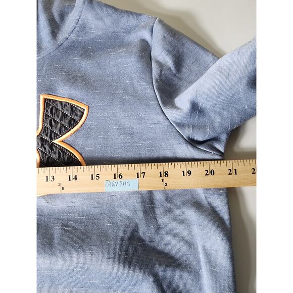 UNDER ARMOUR Blue Orange Black Quilted Accents Warm Neck Active Hoodie SZ L - Picture 5 of 8